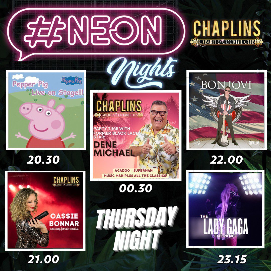 chaplins THURSDAY NIGHT Get your NEON on Its chaplins THURSDAY NIGHT....
Get your NEON on!!! It's ...