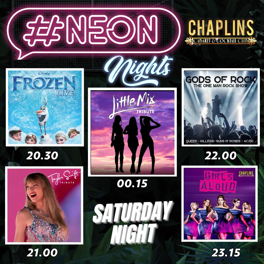 chaplins SATURDAY NIGHT Get your NEON on Its chaplins SATURDAY NIGHT....
Get your NEON on!!! It's ...